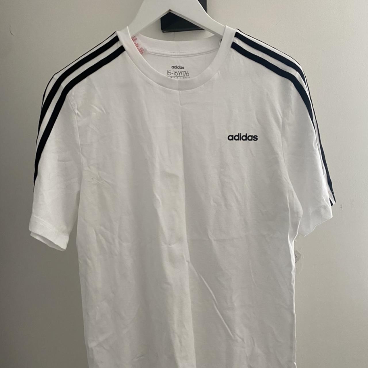 White Adidas top -never worn -15 to 16 years (... - Depop