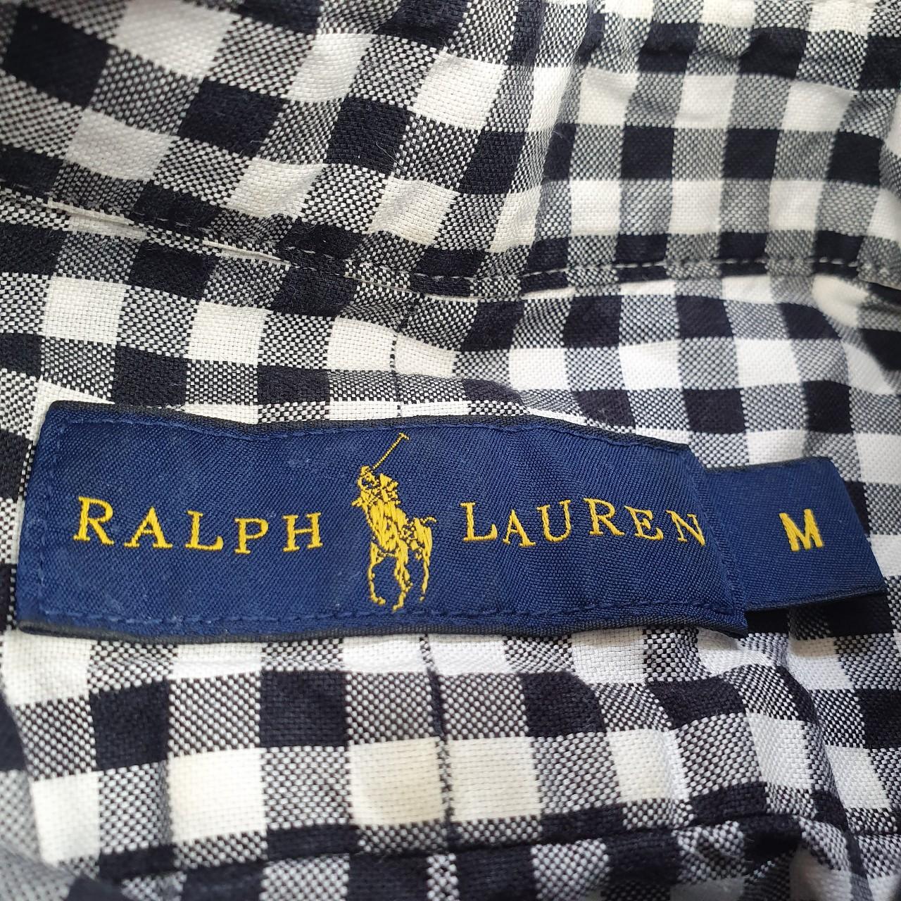 STUNNING GINGHAM RALPH LAUREN POLO SHIRT IN BLACK &... - Depop