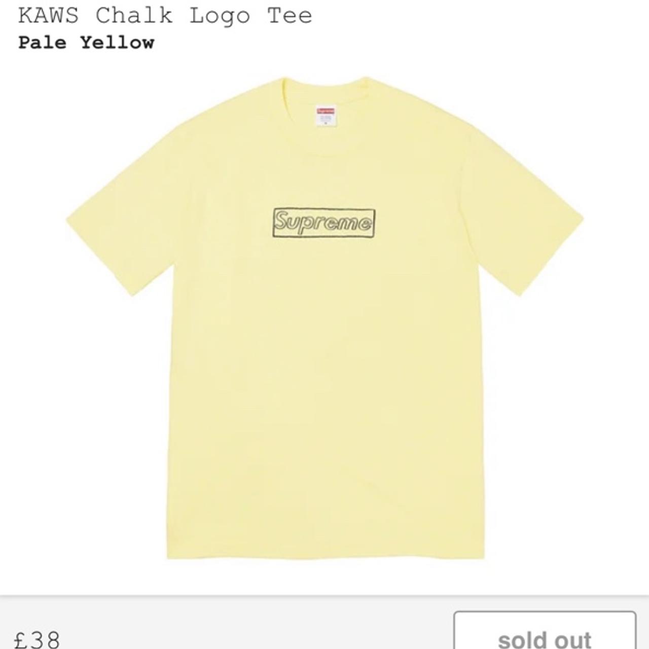 Supreme x Kaws box logo Pale yellow Medium... - Depop