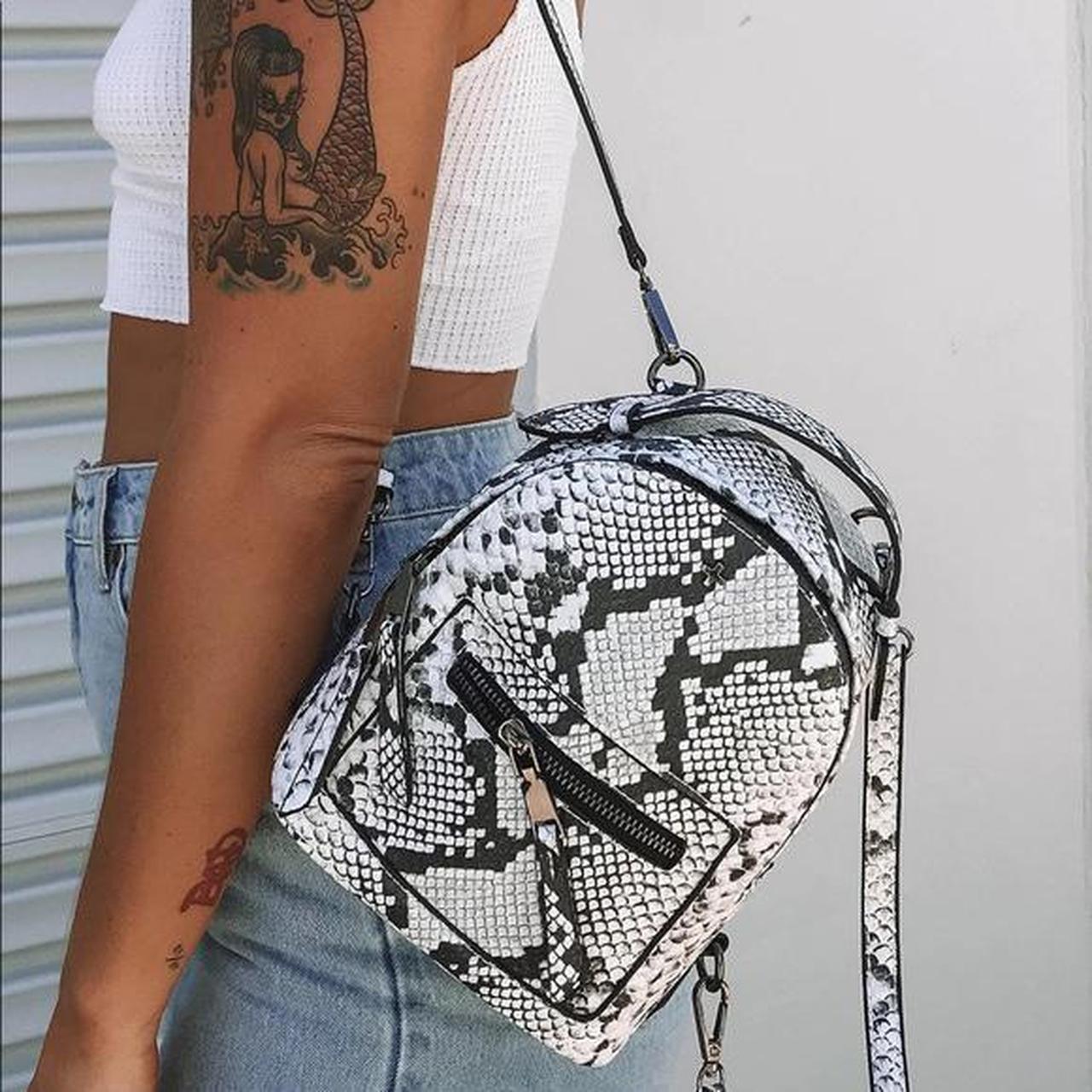 Snakeskin Mini Backpack This mini backpack has