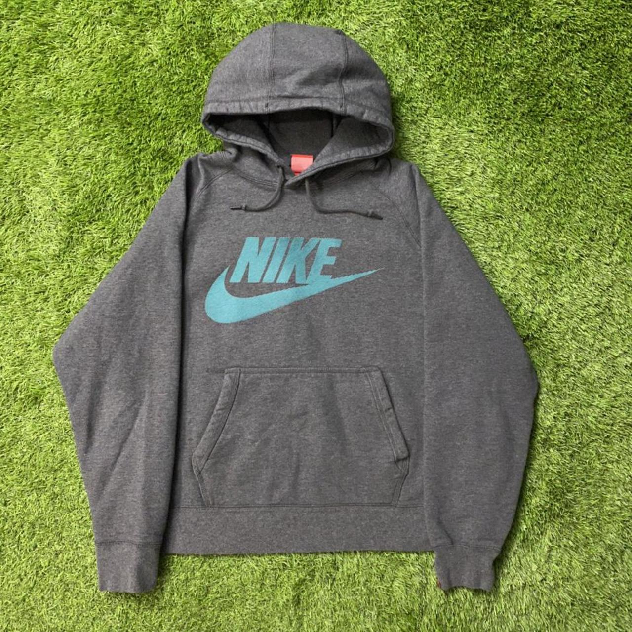 Grey Nike Spell-out Hoodie! Condition: Refer to... - Depop