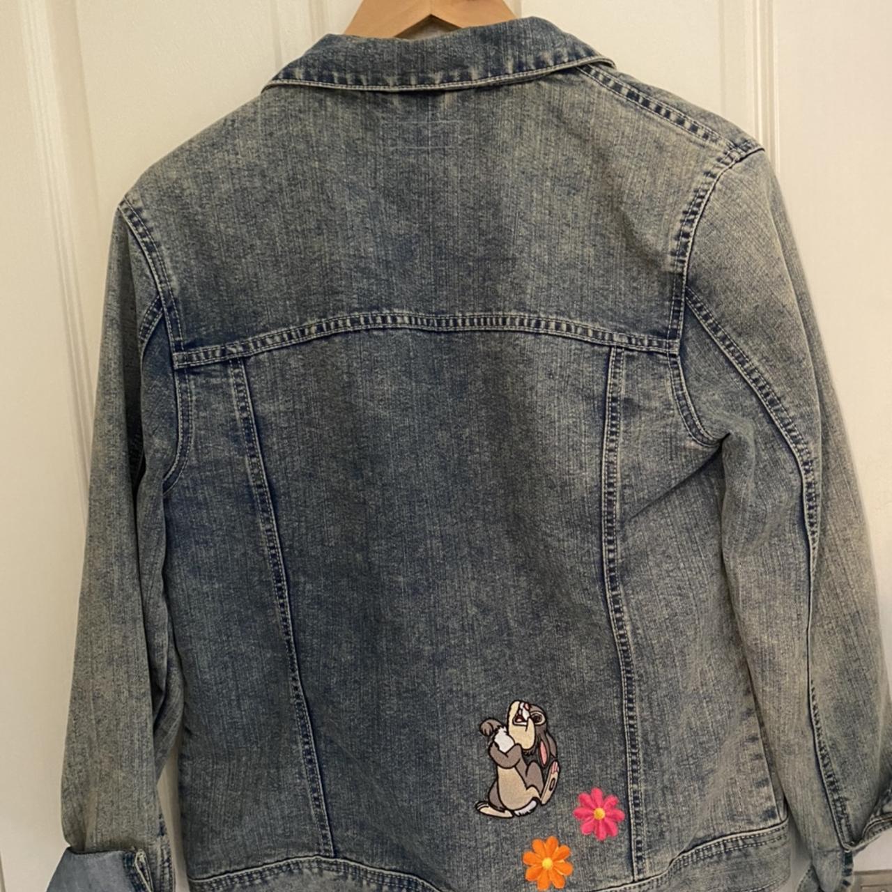 new-look-denim-jacket-with-added-thumper-and-flower-depop