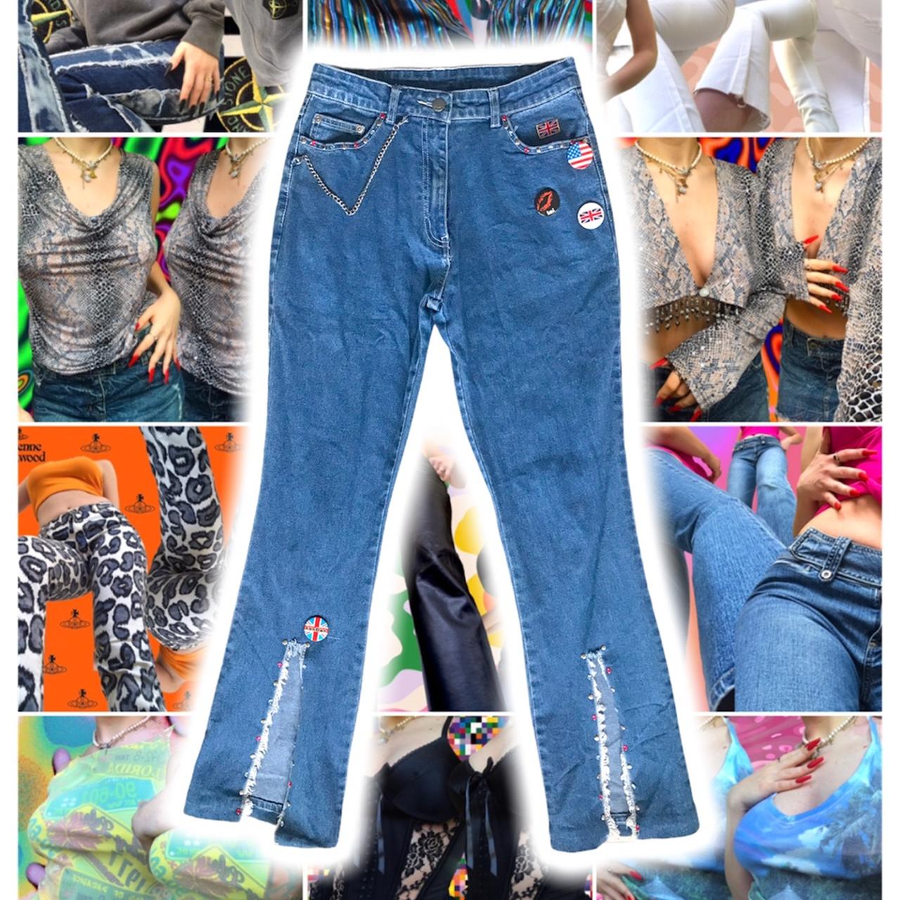 90s hot sale painted jeans