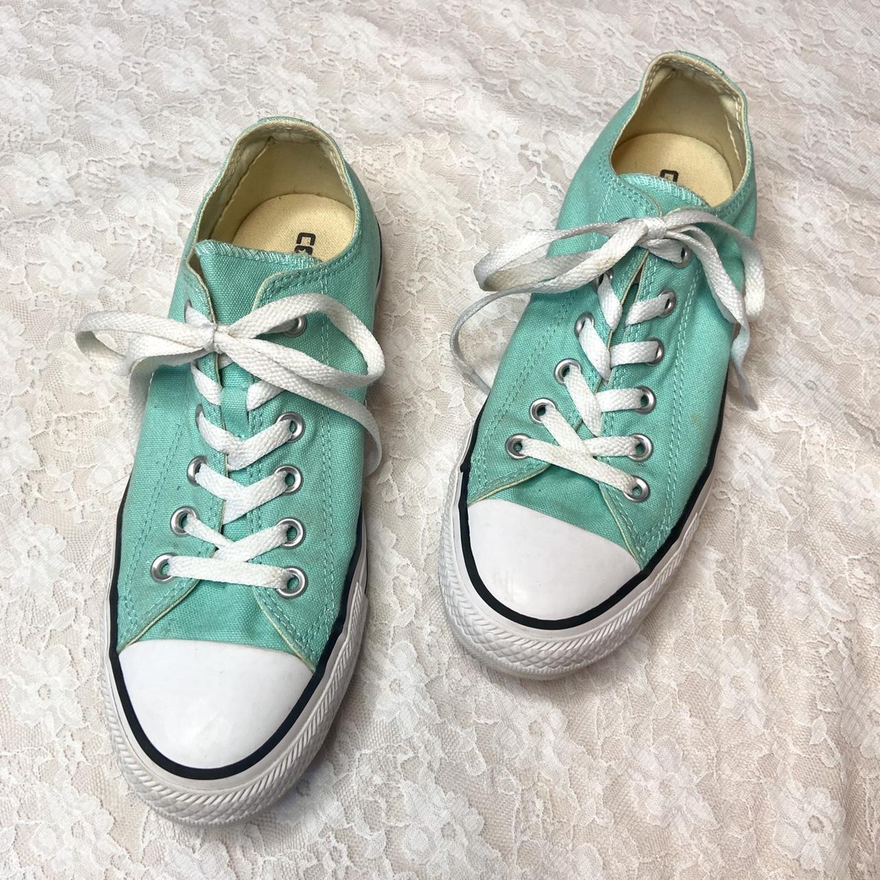 Mint green converse all stars ⭐️ Women’s size 8.... - Depop