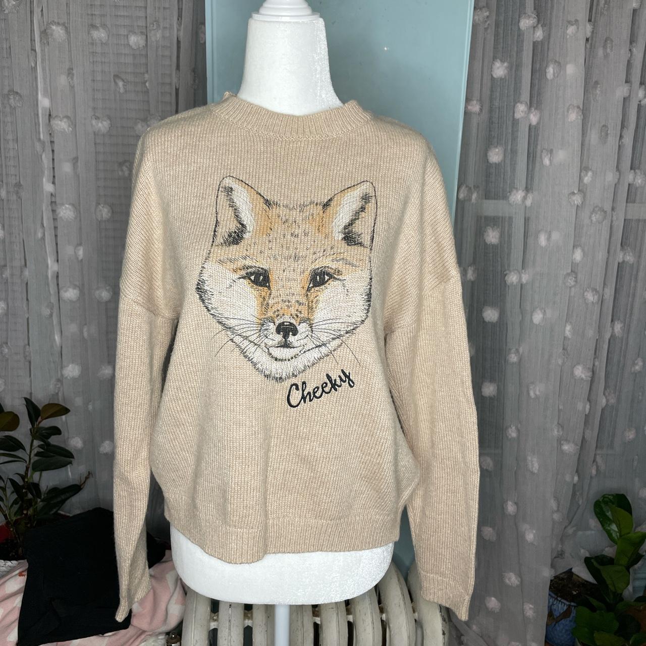 Fox Cheeky Knit Sweater, Brand O’STIN STUDIO, Red fox...