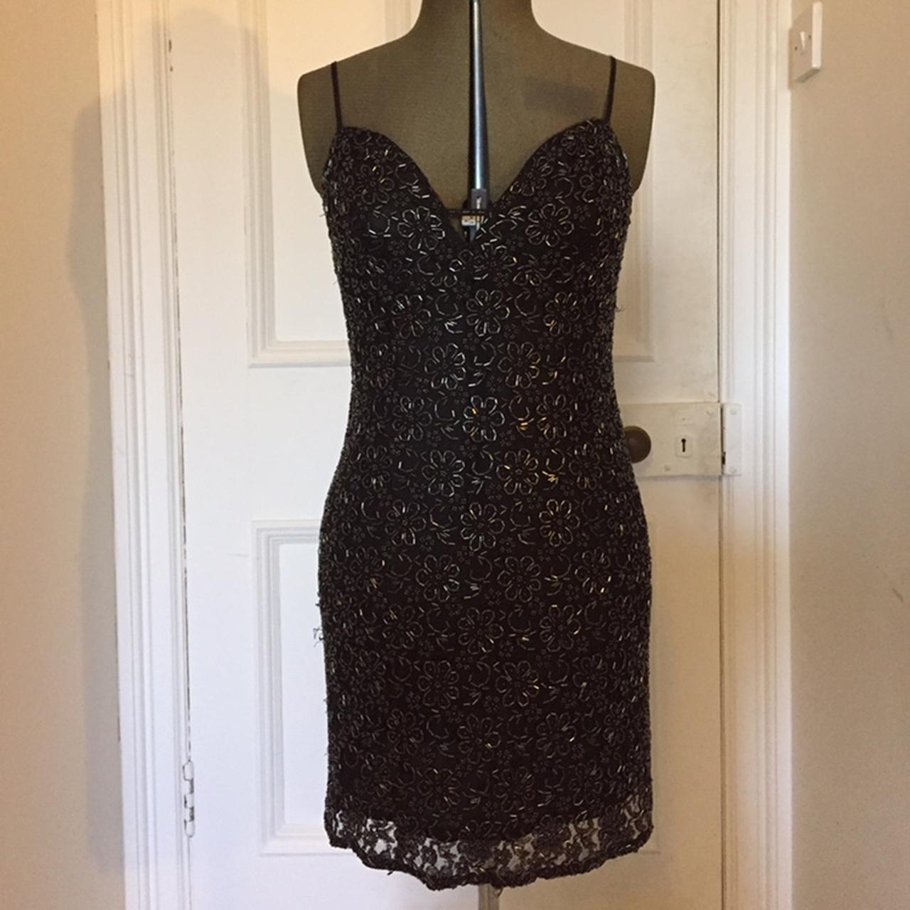 Divine, Black, 90s vintage Karen Millen beaded... - Depop