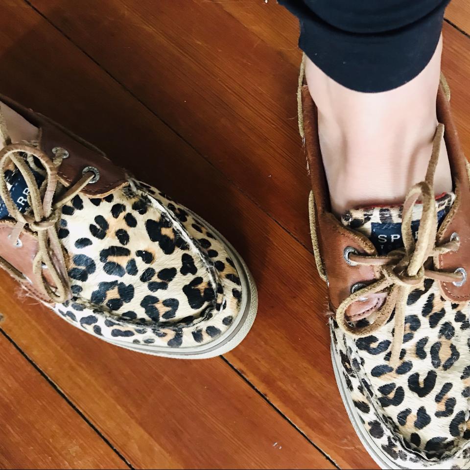 Sperrys Cheetah Print Boat Shoes Got these as a... - Depop