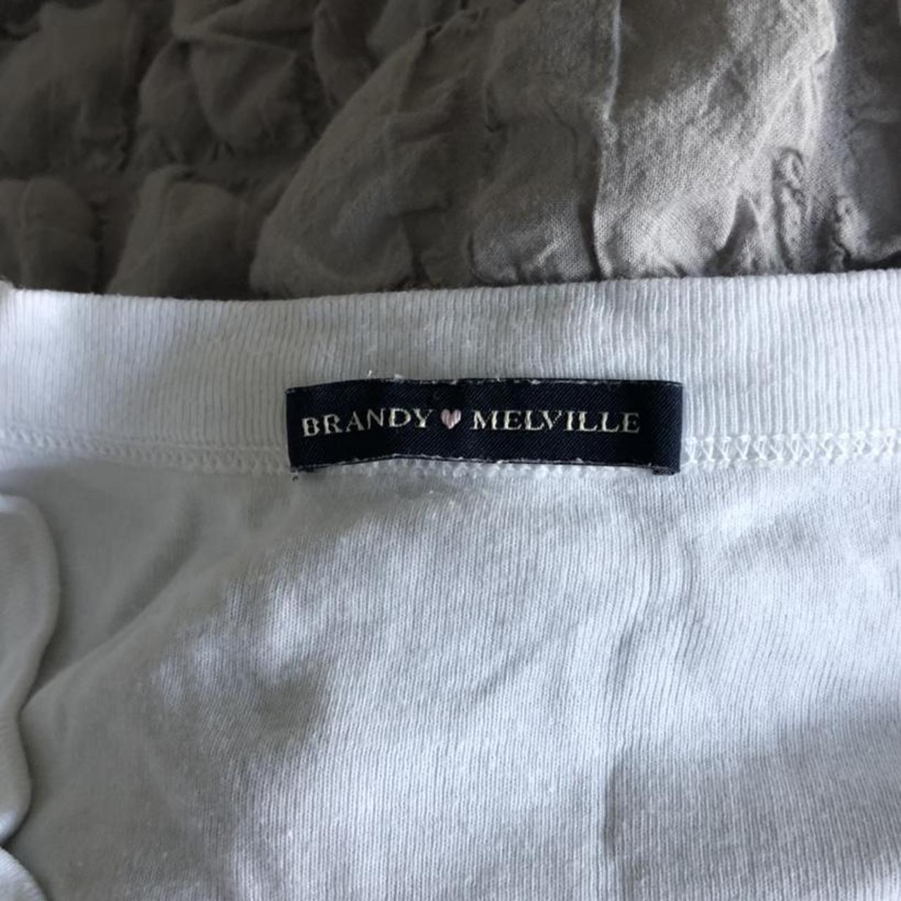 Brandy Melville White Long Sleeve Button Up Shirt... - Depop