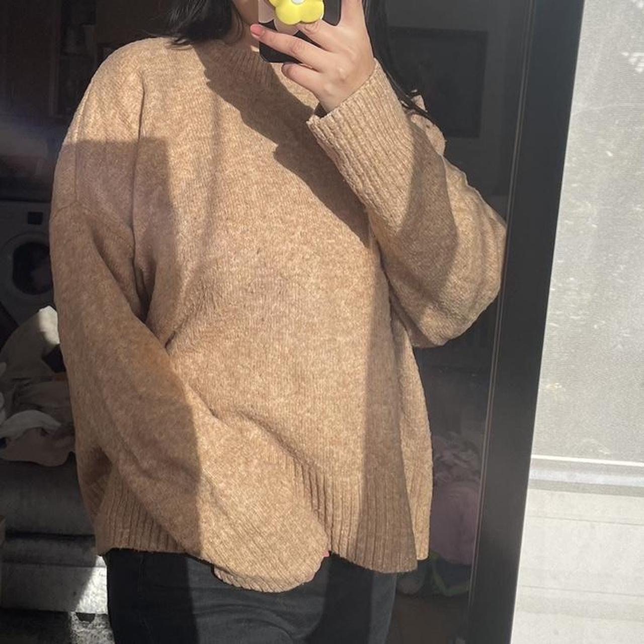 New look : Brown knitted oversized sweater Size M... - Depop