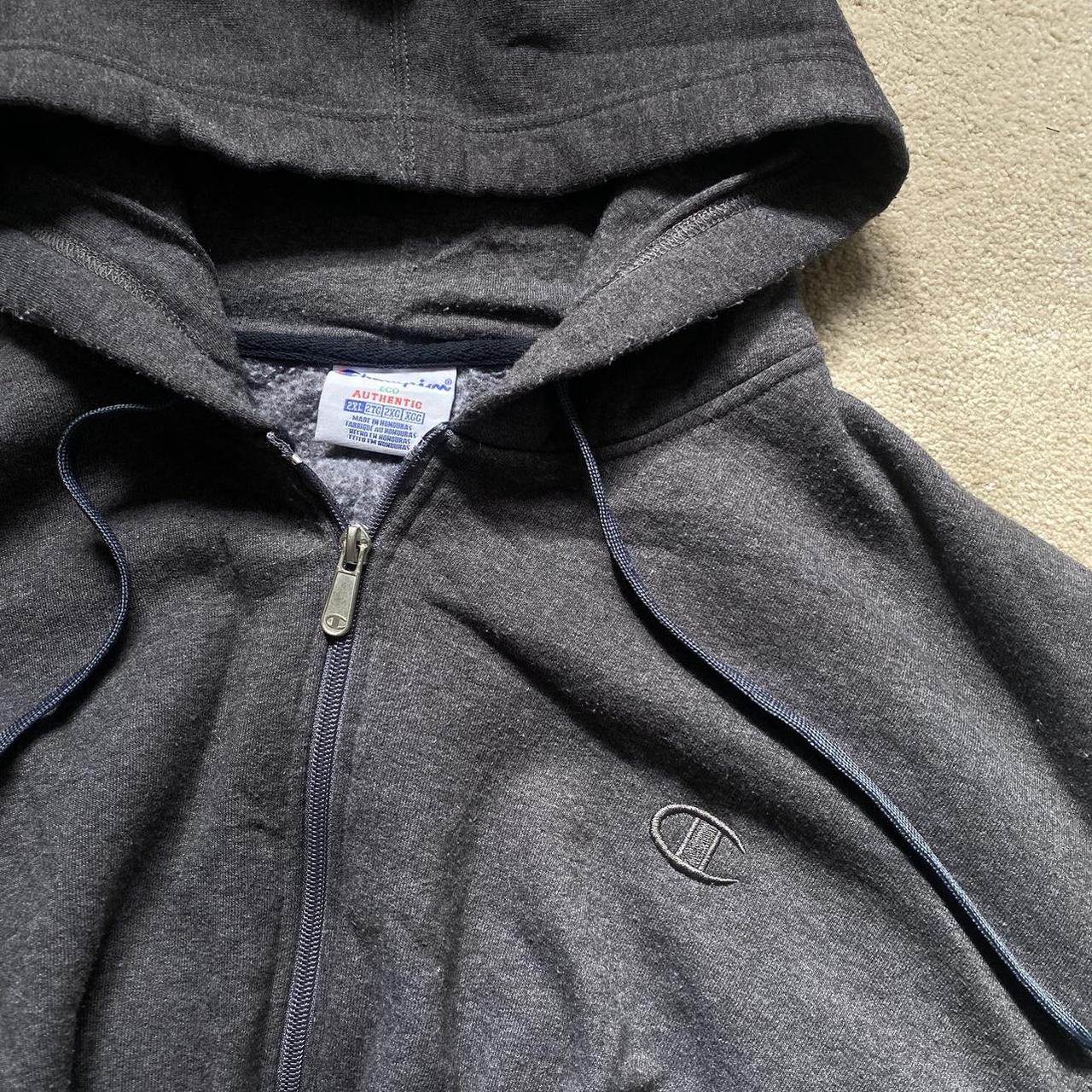 Grey Vintage Champion sweatshirt/hoodie/jumper.... - Depop
