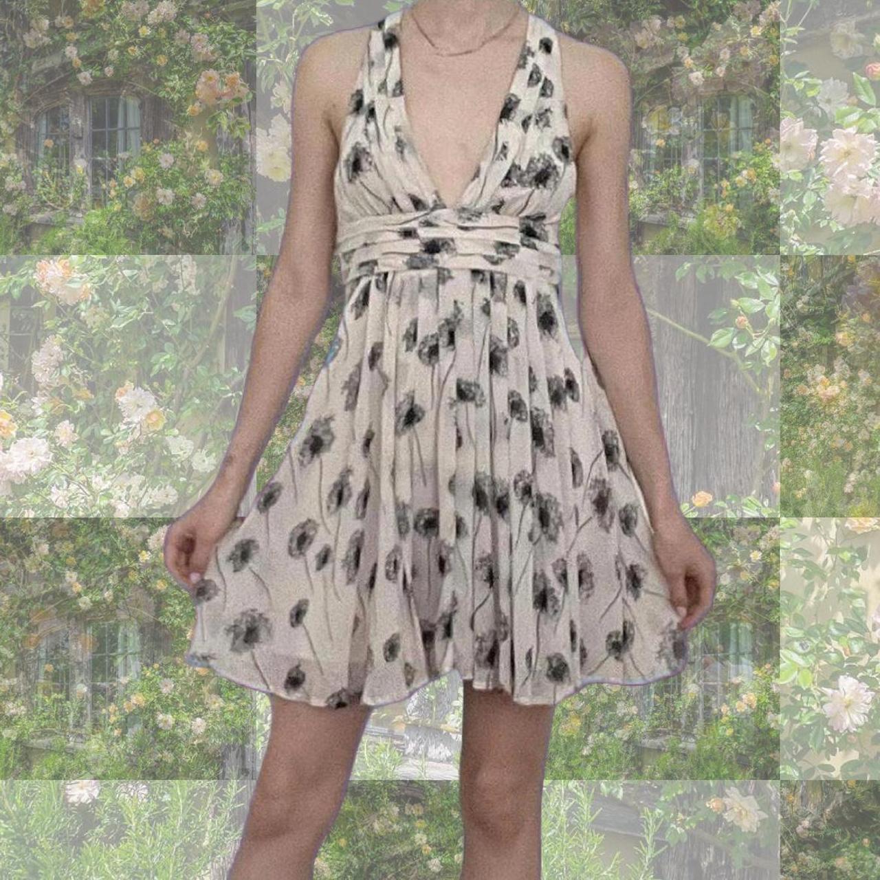 Ruched Waist Cream Chiffon Halter Dress Ruched Waist Cream Chiffon Halter Dress