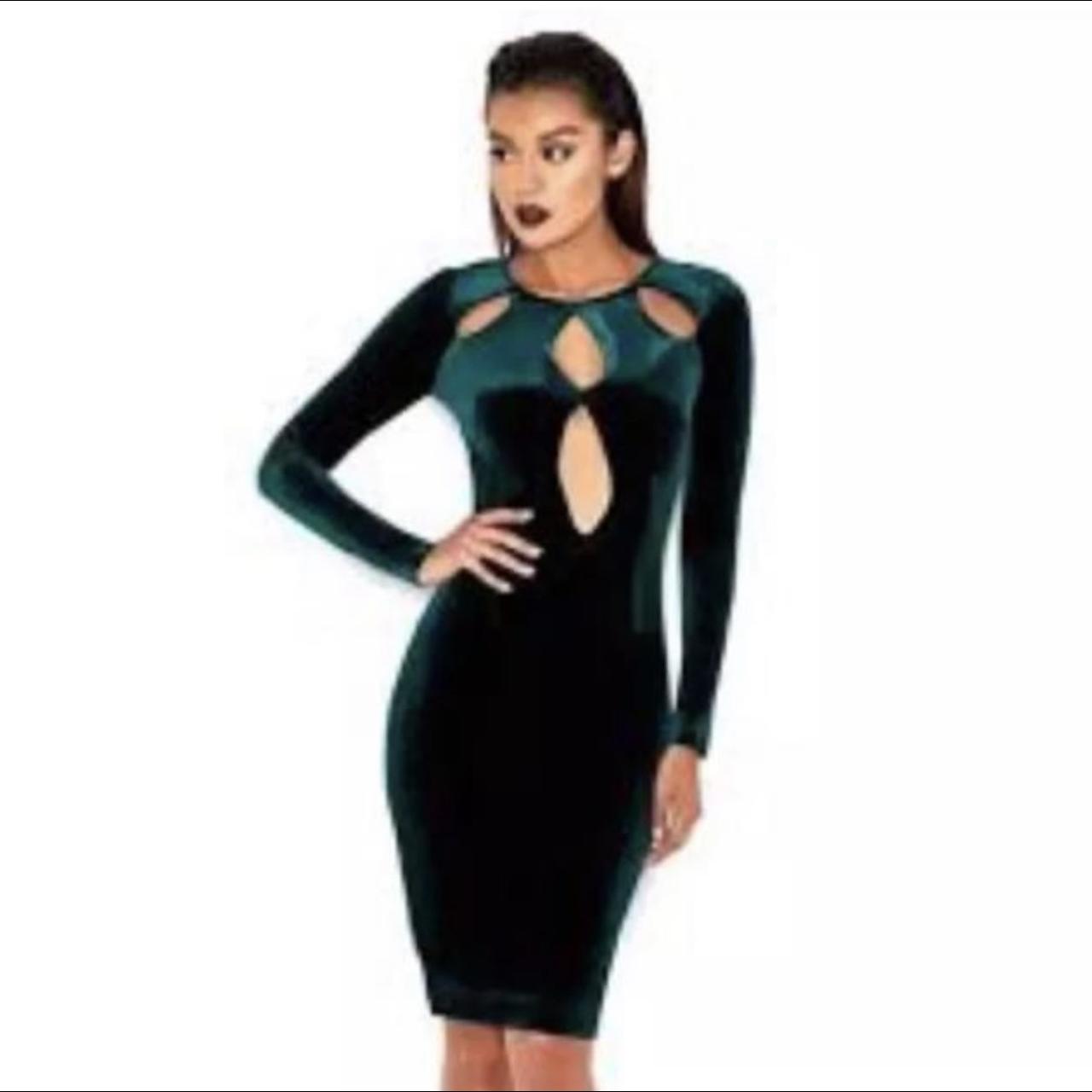 House of cb hot sale green velvet dress