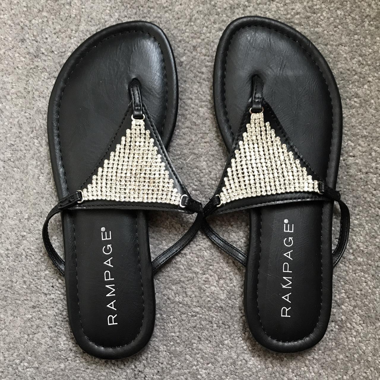 Rampage rhinestone flip flops. Never worn. Nice... - Depop