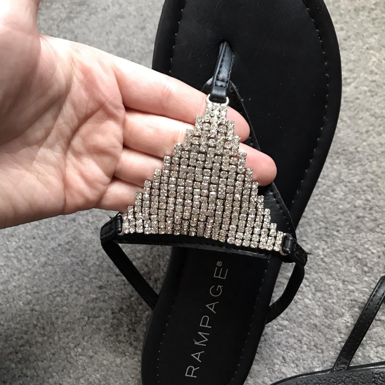 Rampage rhinestone flip flops. Never worn. Nice... - Depop