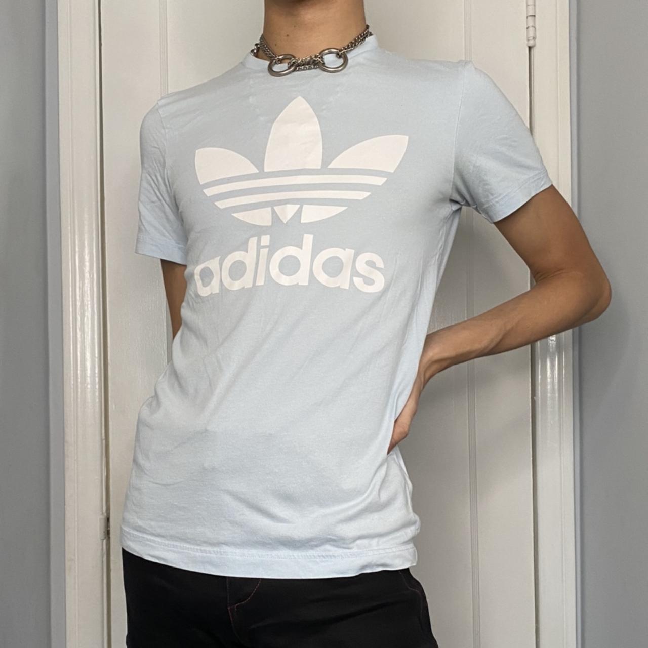 Baby blue adidas clearance shirt