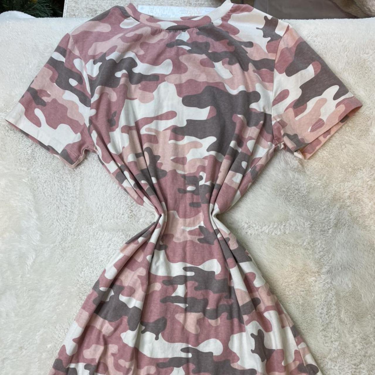 pink camo t shirt dress