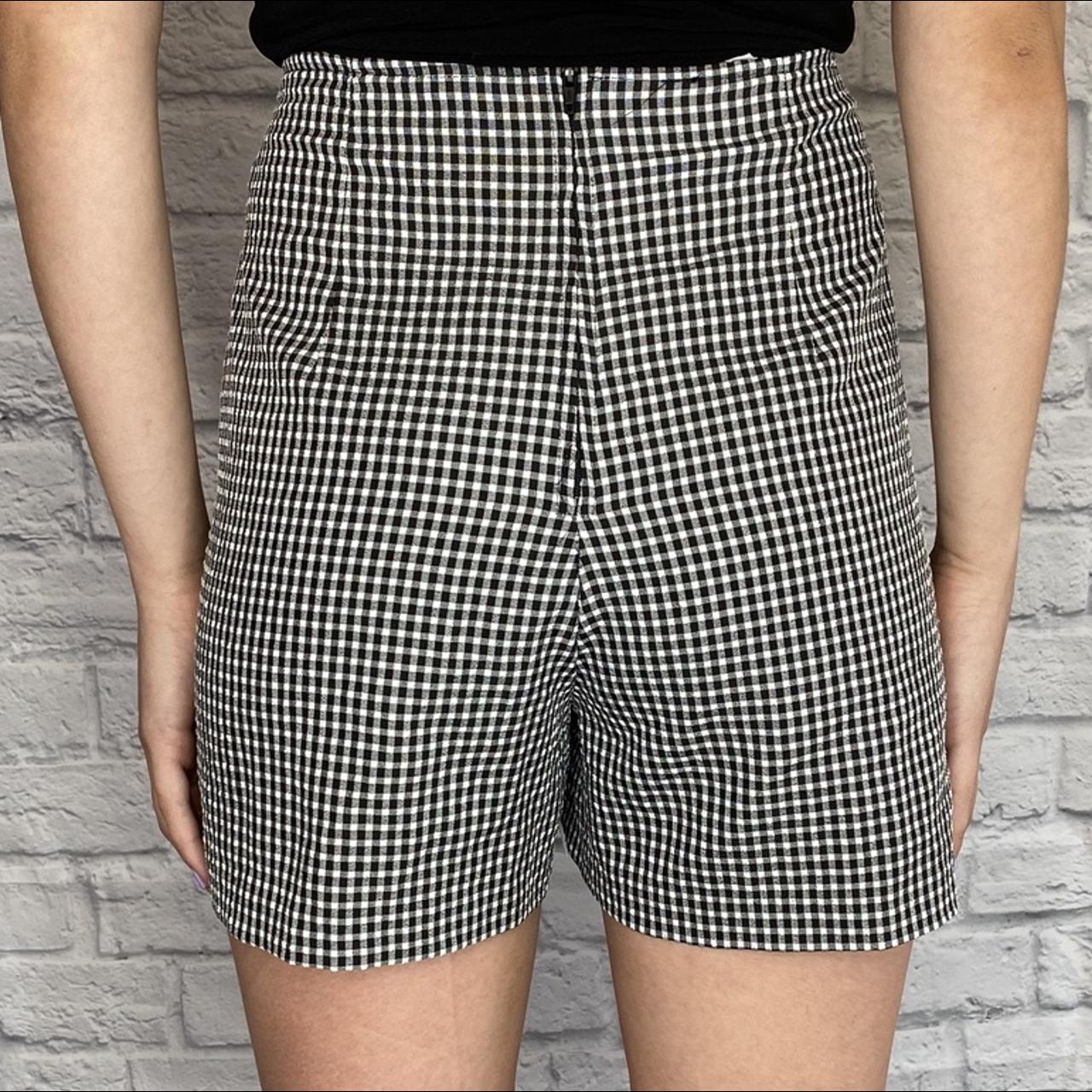 Vintage Gingham Shorts Black and White Gingham... - Depop