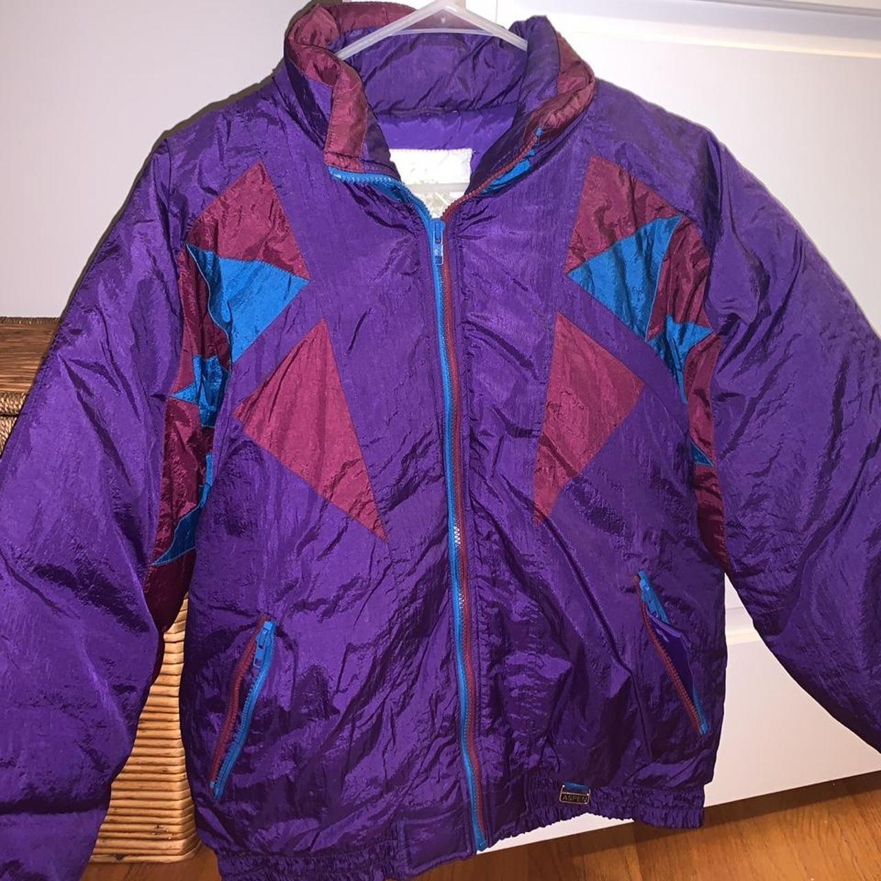 vintage 80s aspen ski jacket puffer super heavy and... - Depop