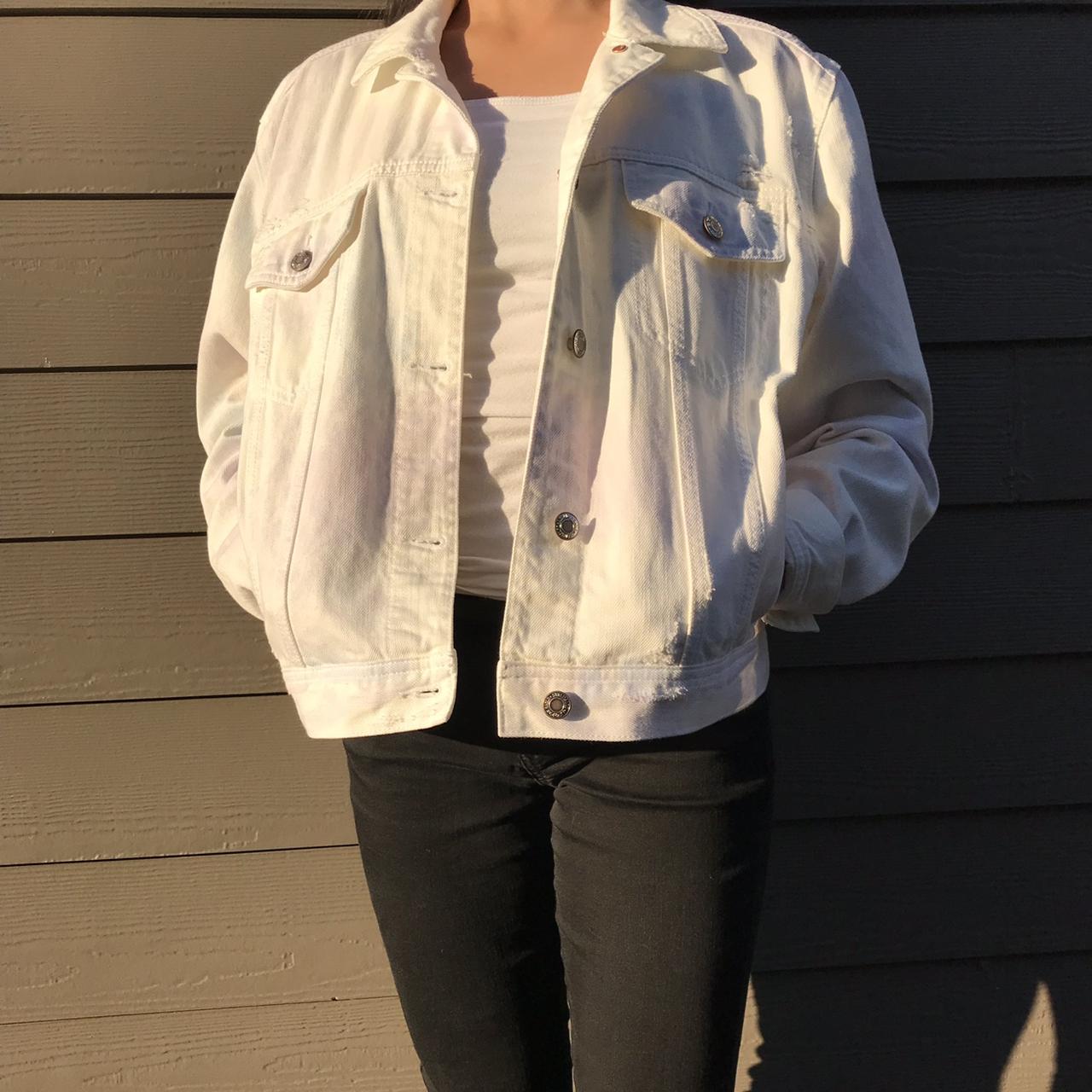 American eagle store white jean jacket