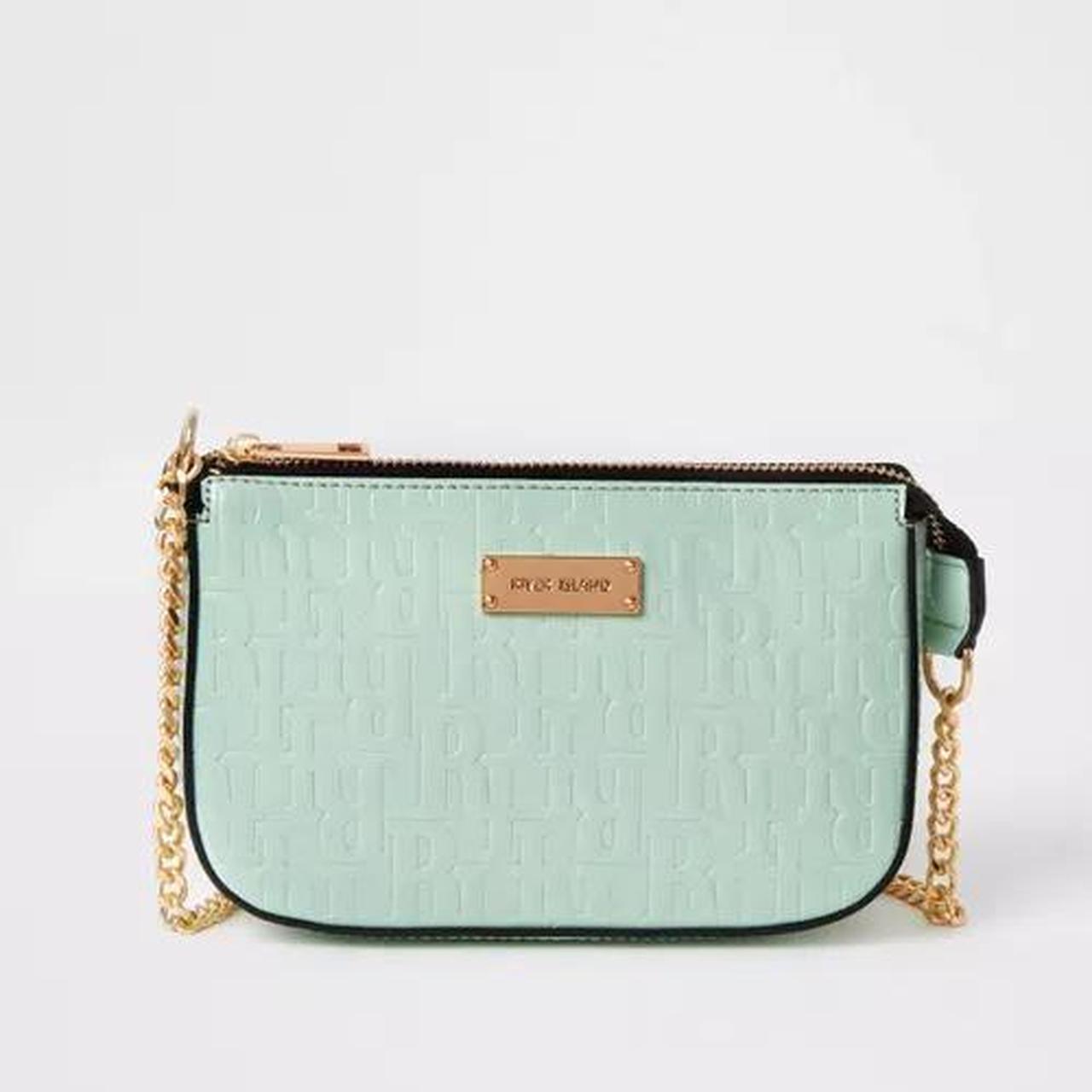 mint pastel green underarm river island bag not