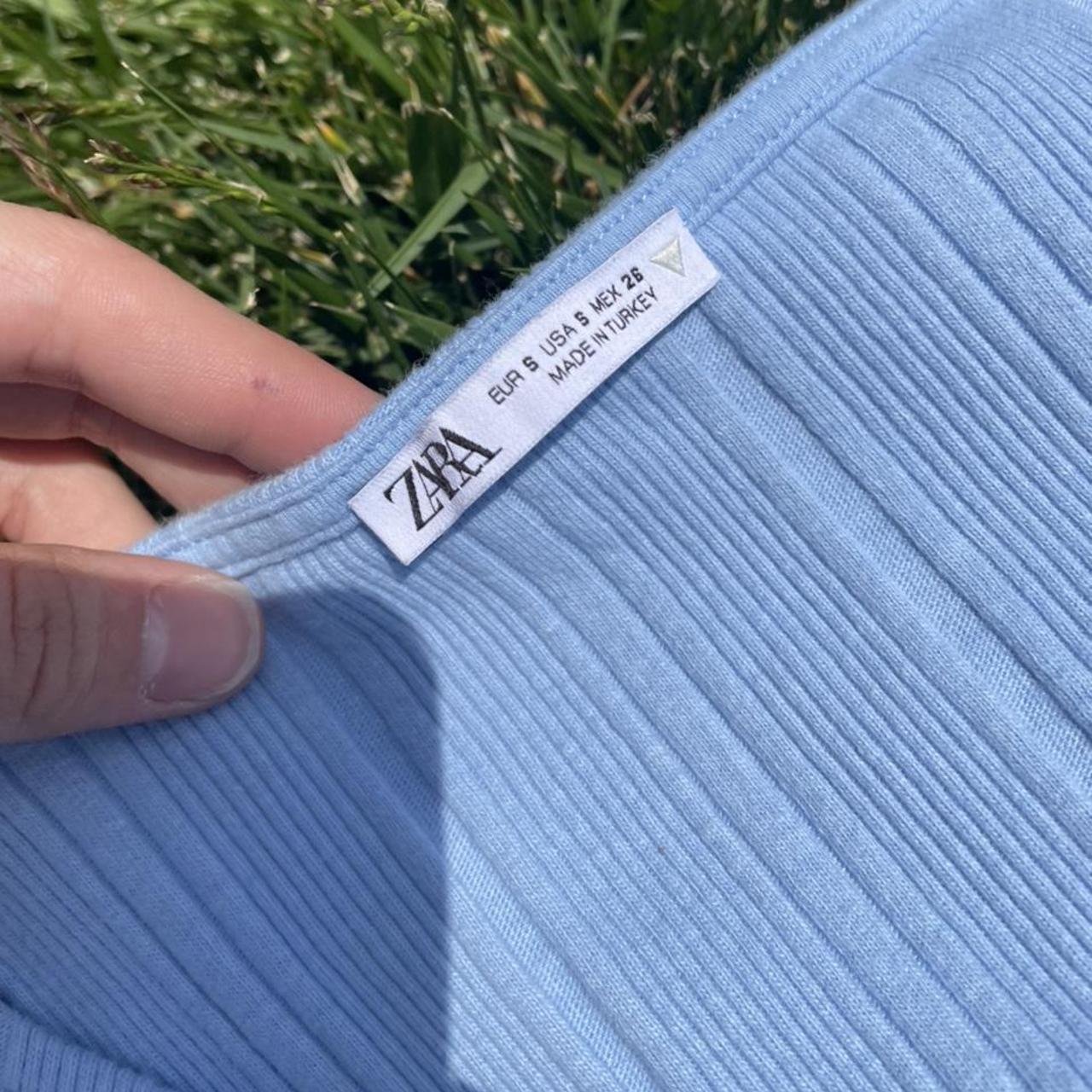 Zara Baby Blue Crop Top 💙 Size S In perfect... Depop