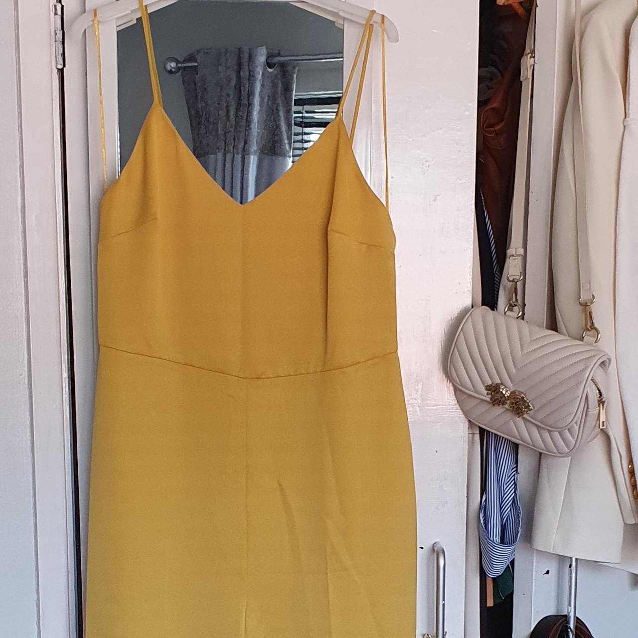 Topshop soft satin yellow long crop jumpsuit