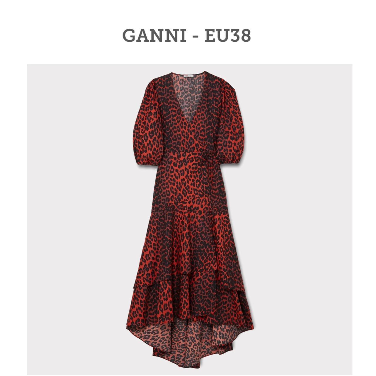 ganni red leopard print dress