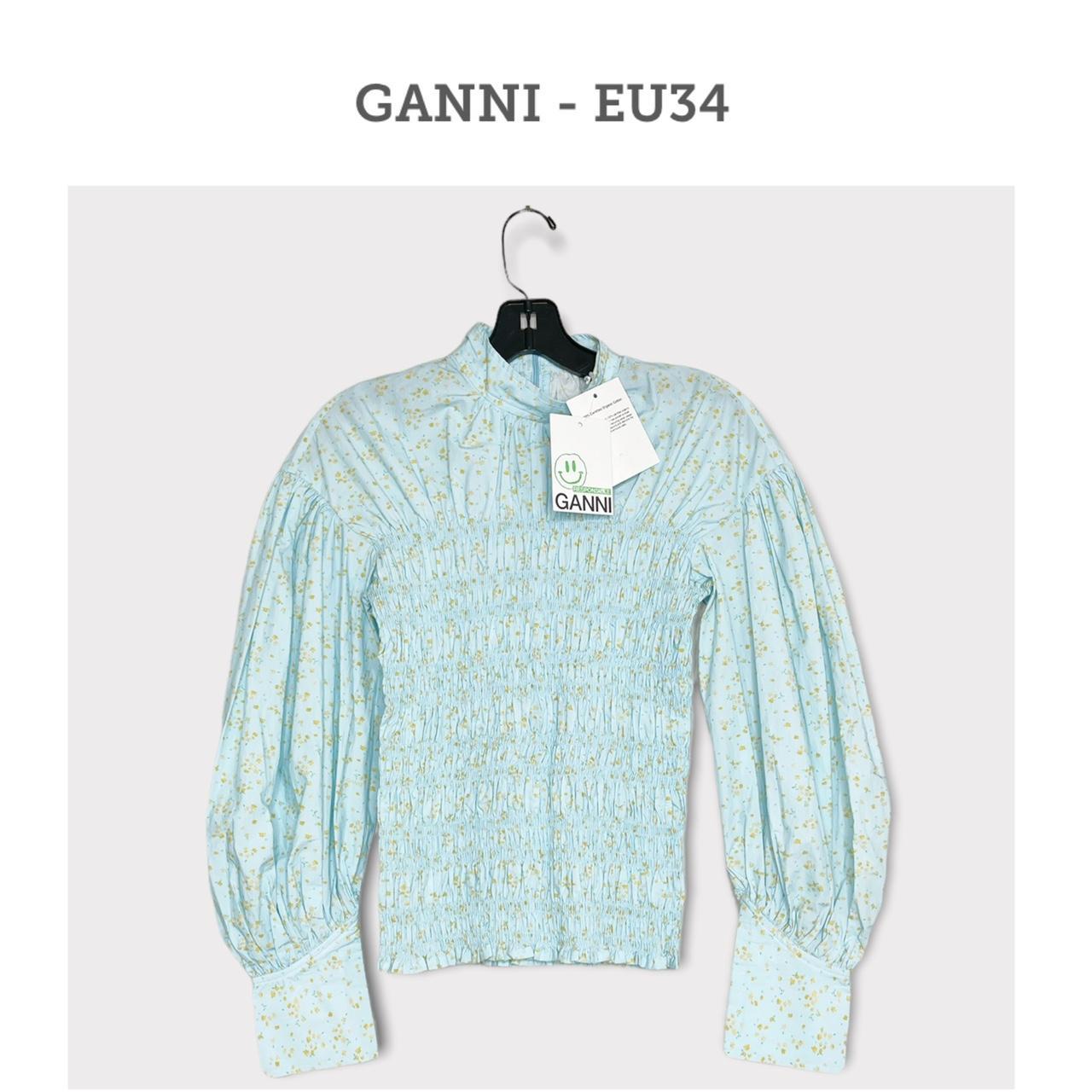 Product Image 1 - GANNI Puff-Sleeves Ruched Floral Blouse