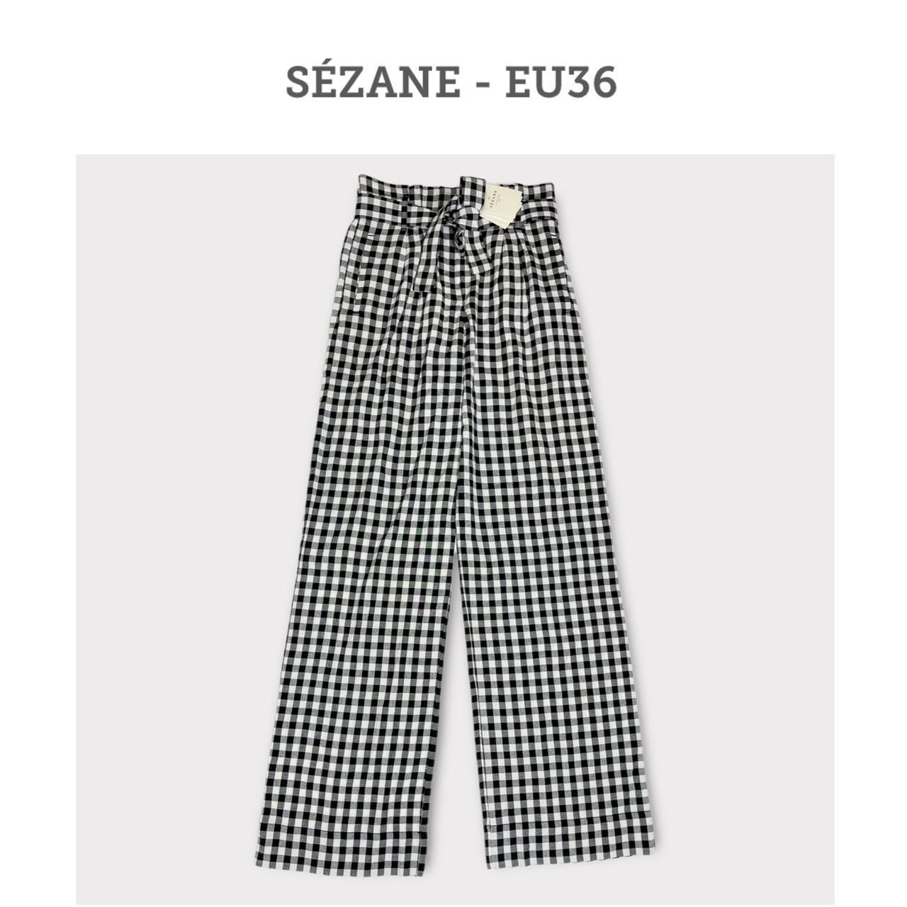 Sézane Women's Black and White Trousers