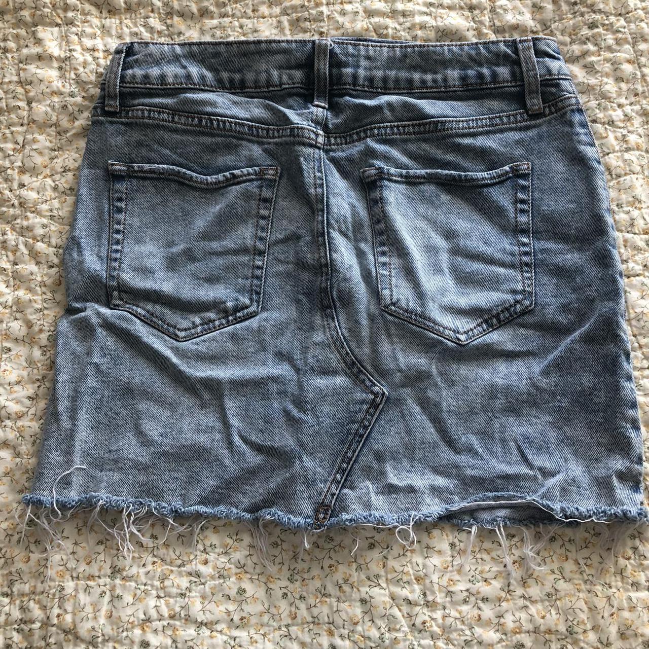 Light Wash Denim Mini Skirt Super Adorable Staple Depop