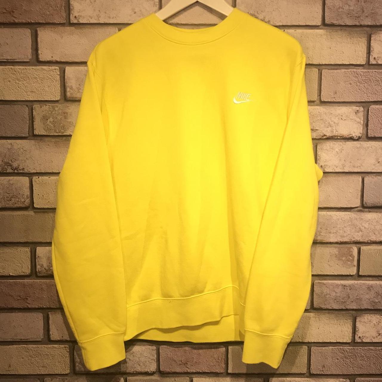 Awesome bright yellow Nike embroidered swoosh... - Depop