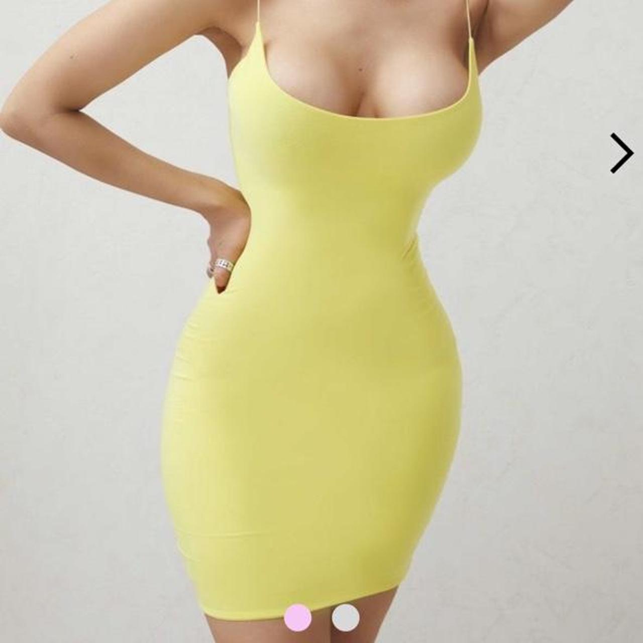 Lemon yellow outlet bodycon dress