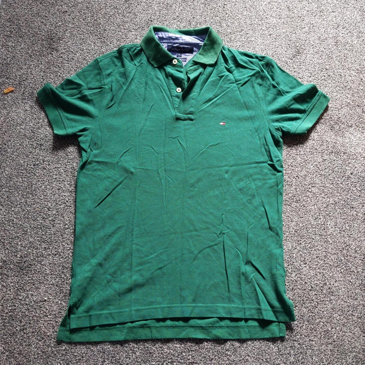 Tommy Hilfiger Polo Shirt Green Size Small Good Depop