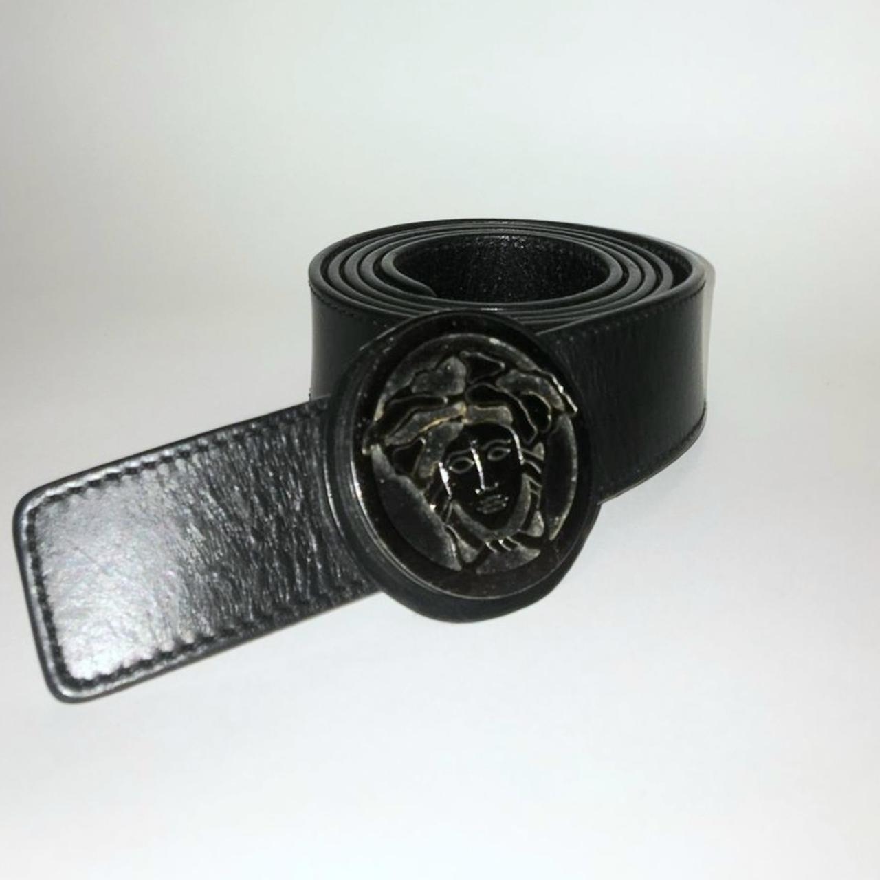 Vintage Versace Belt Buckle Silver Medusa head - Depop