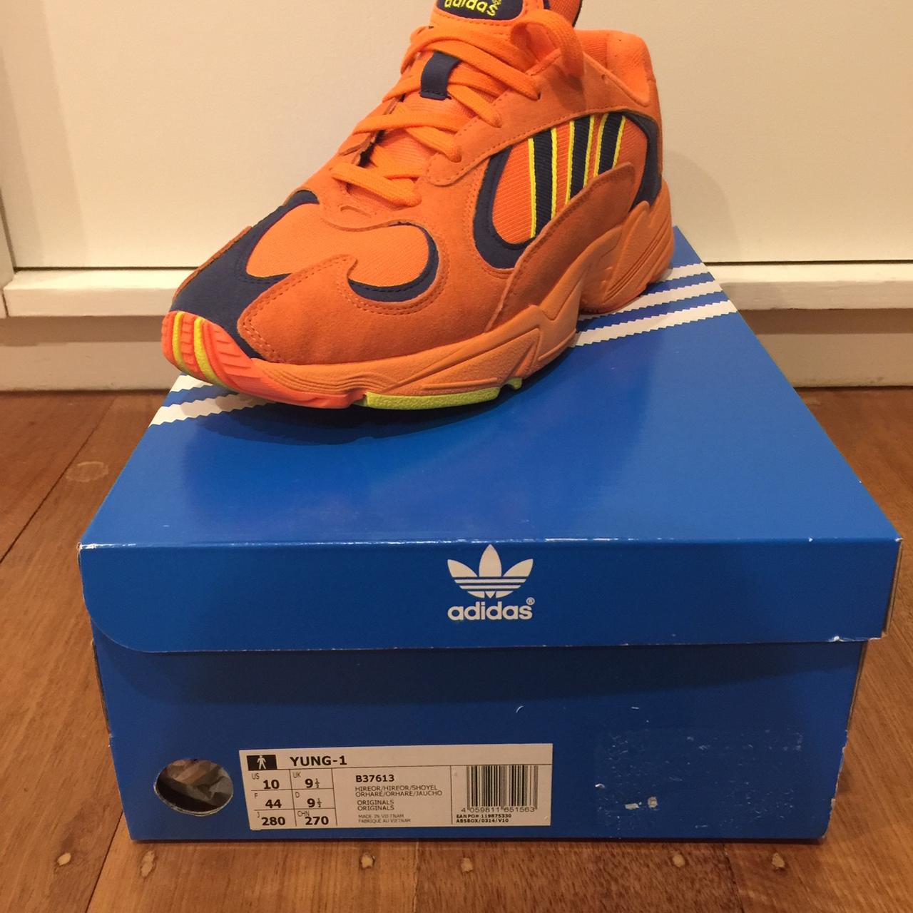 Adidas yung 1 shops trainers blue and yellow