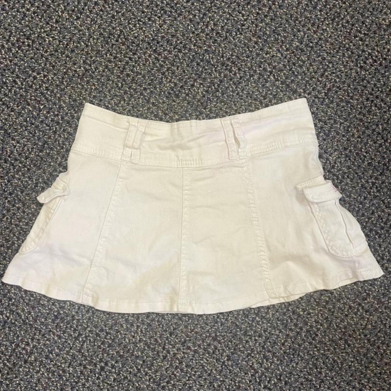 white cargo mini skort so cute just too short for me... - Depop