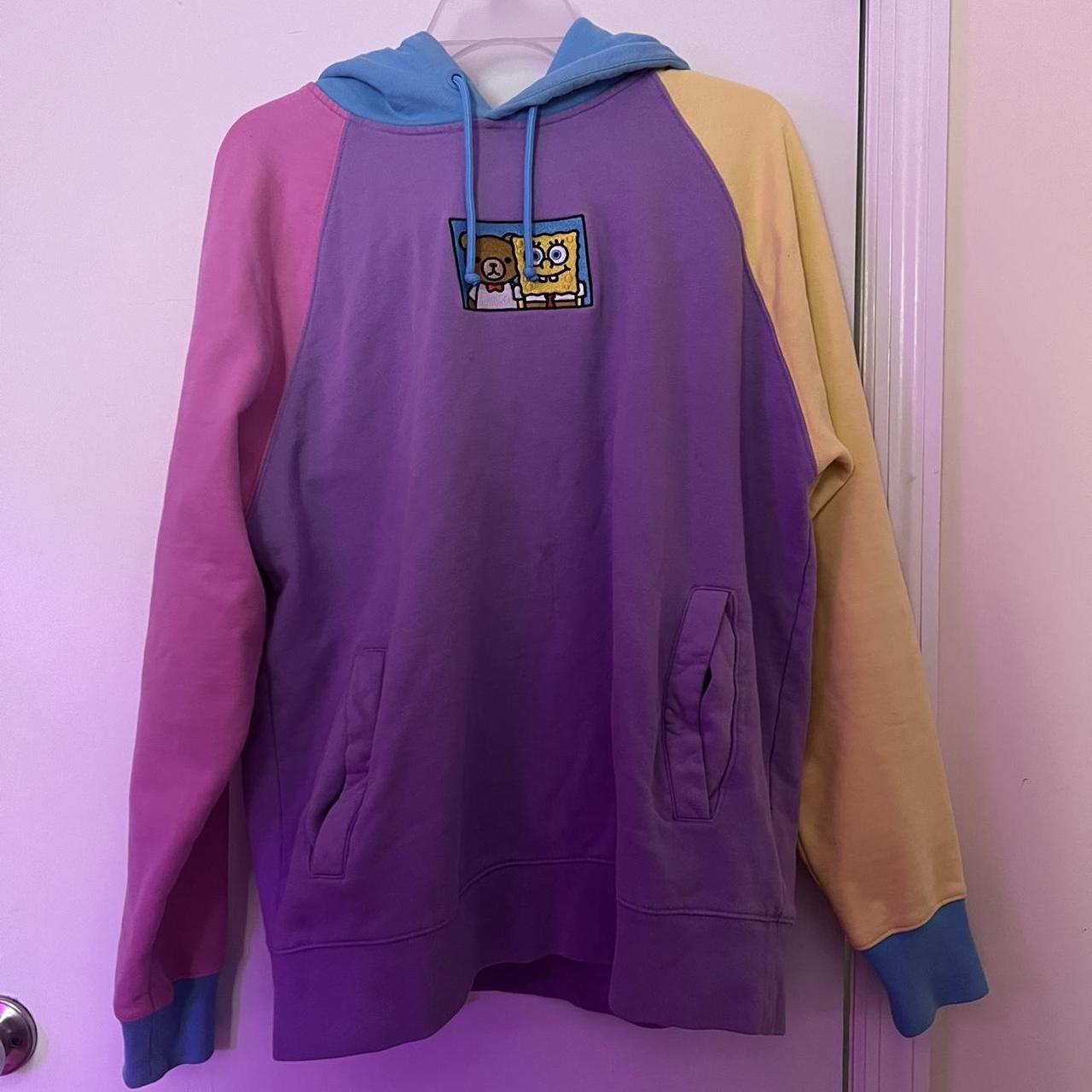 teddy fresh x spongebob squarepants colorblock purple hoodie