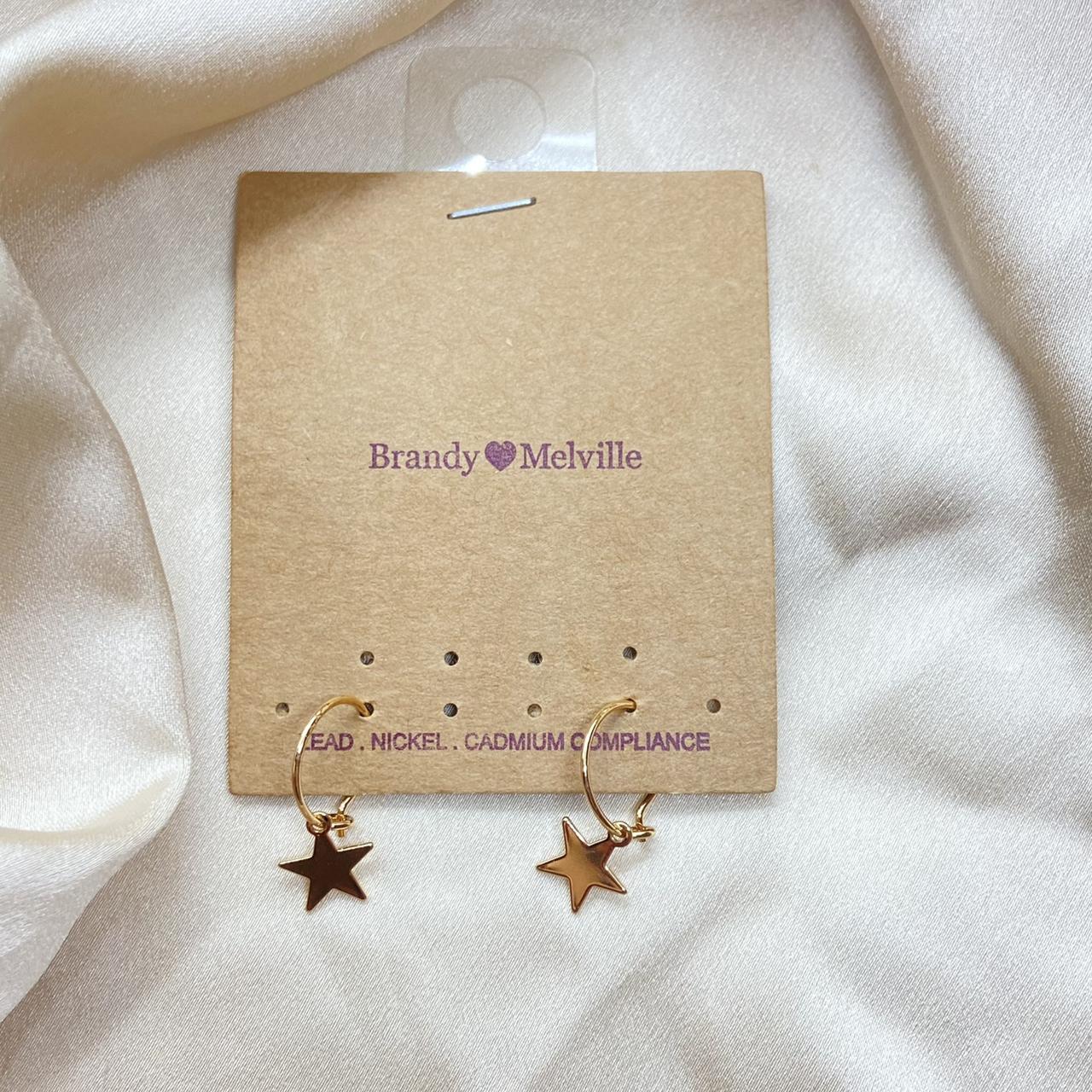 brandy melville dainty gold star hoops ⚡️ free... Depop