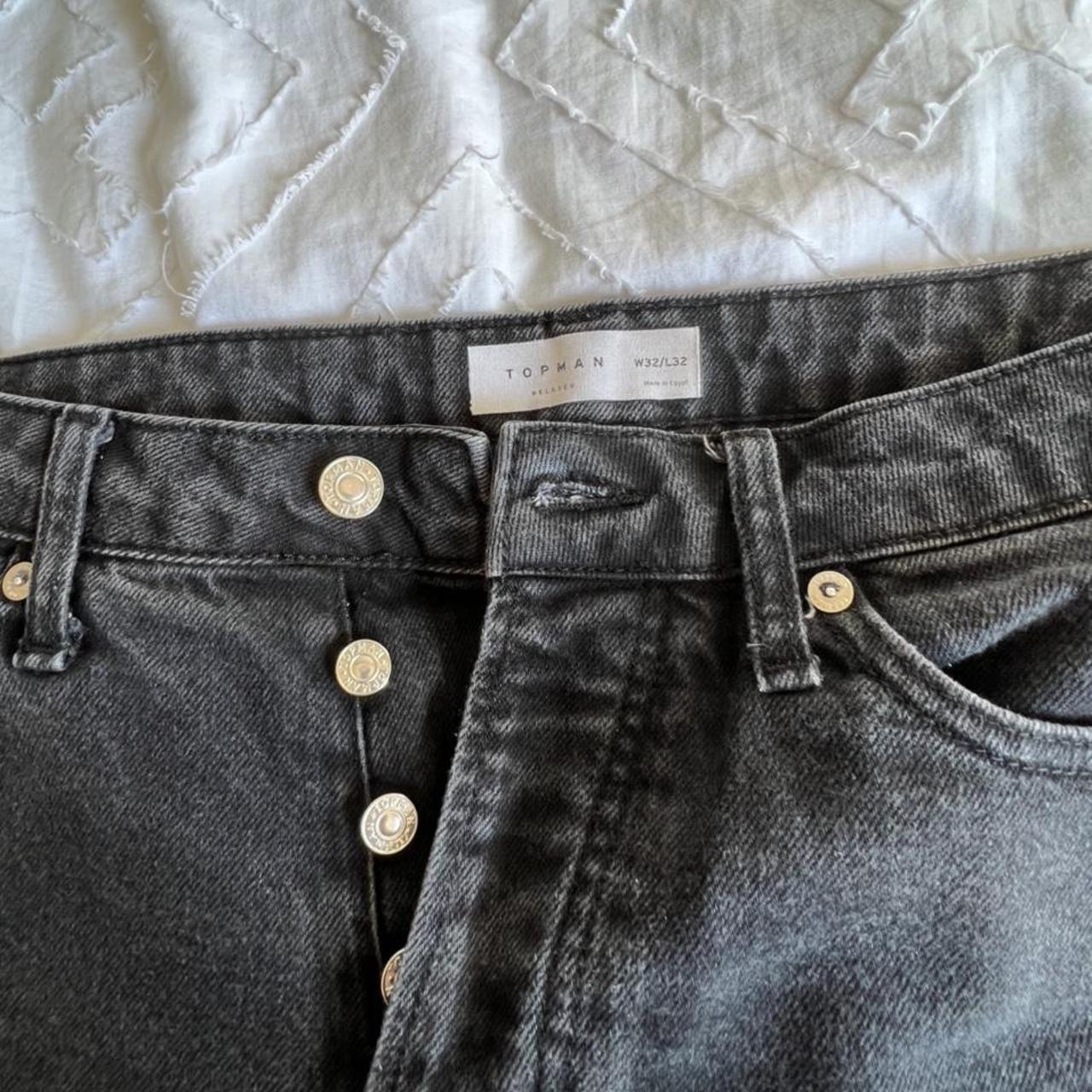 Top man relaxed fit denim jeans in dark wash, waist... - Depop