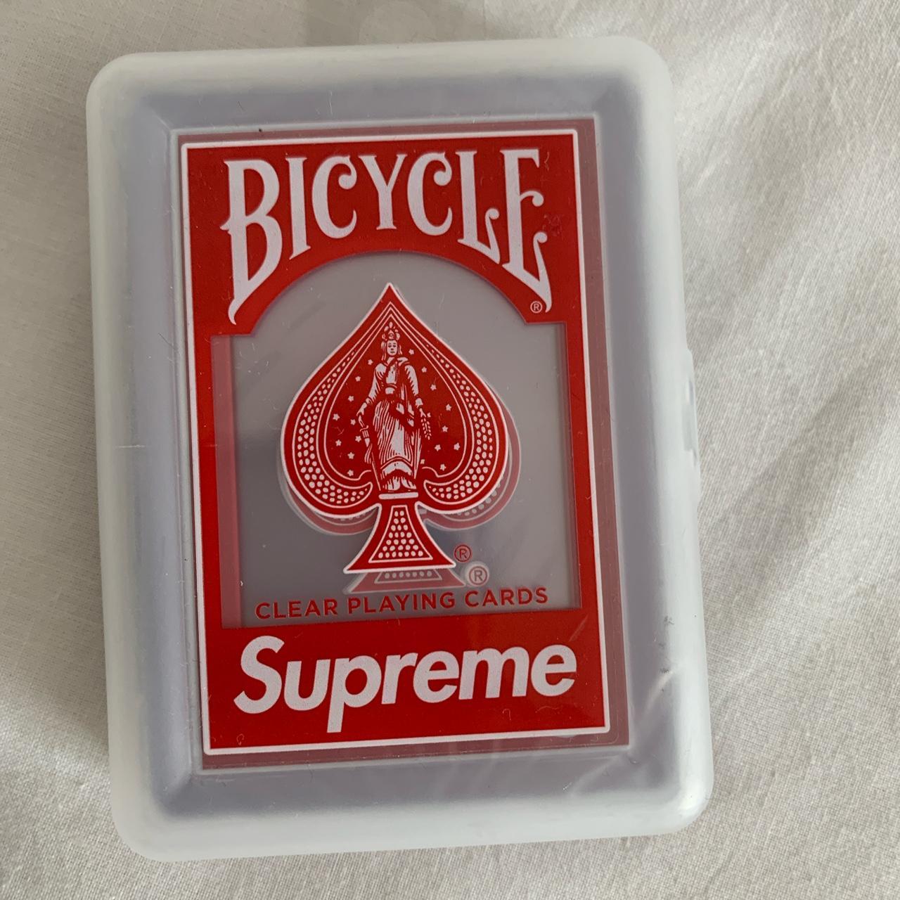 Supreme Bicycle Clear Playing Cards Red Brand New Depop 9605