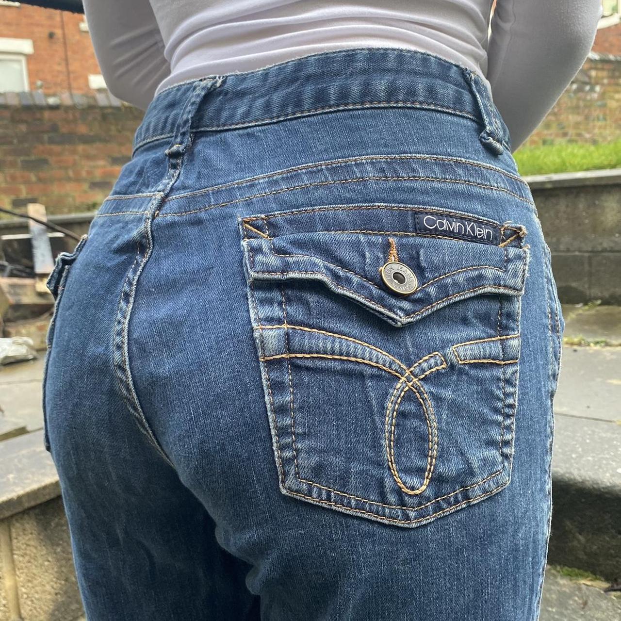 Calvin Klein low waisted denim jeans 💙 #calvinklien... - Depop