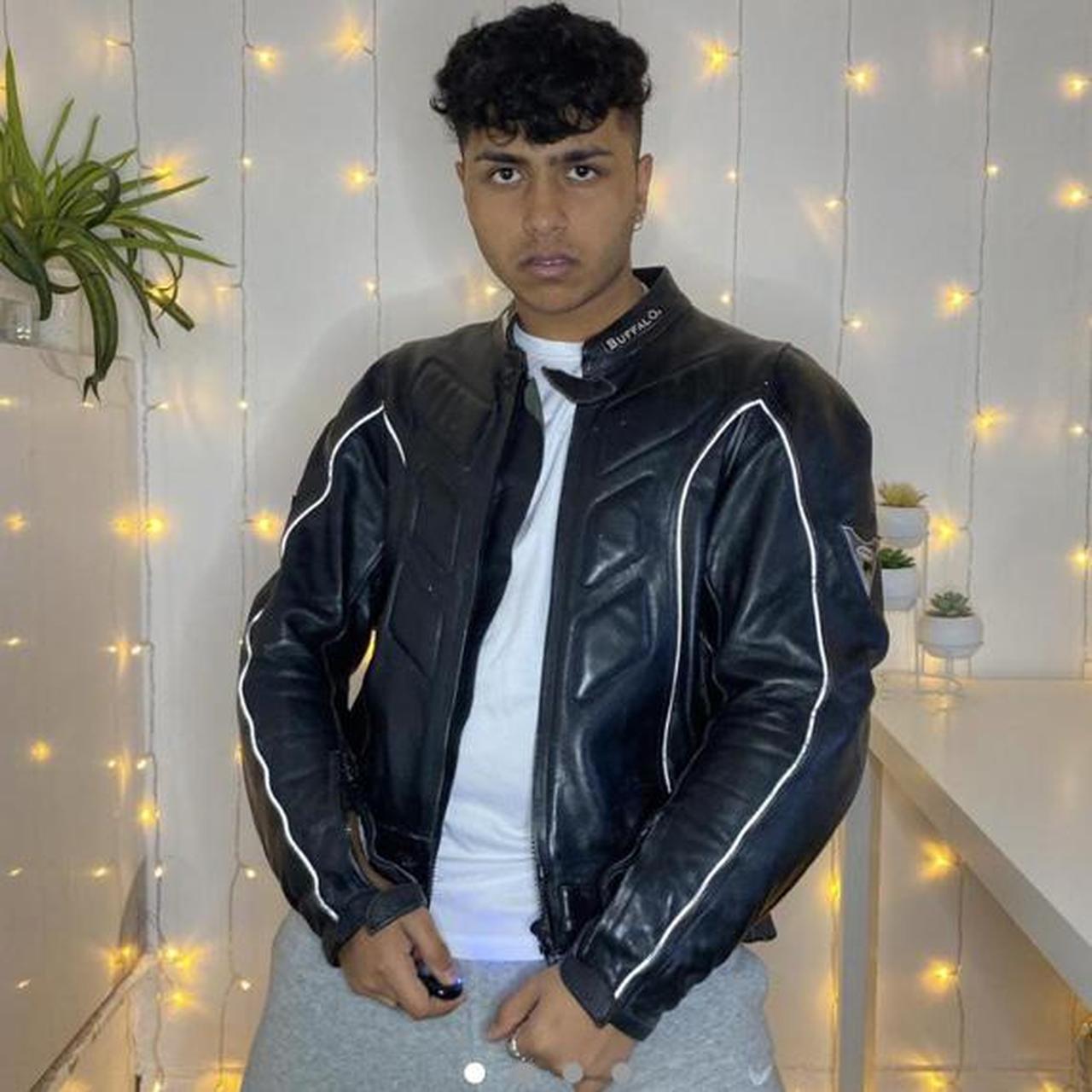 buffalo leather biker jacket