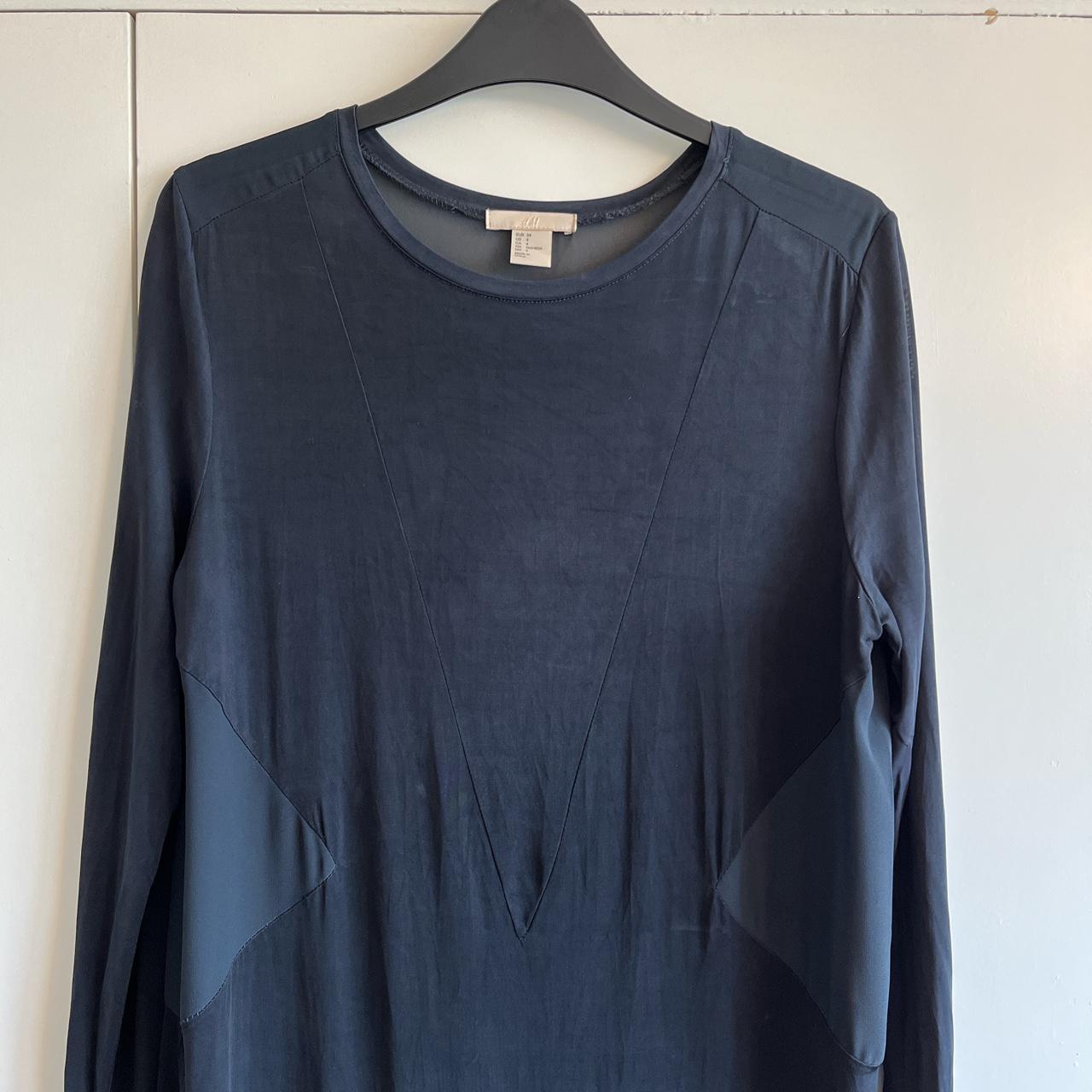 H&M Trend dark petrol blue slinky lyocel long sleeve... - Depop