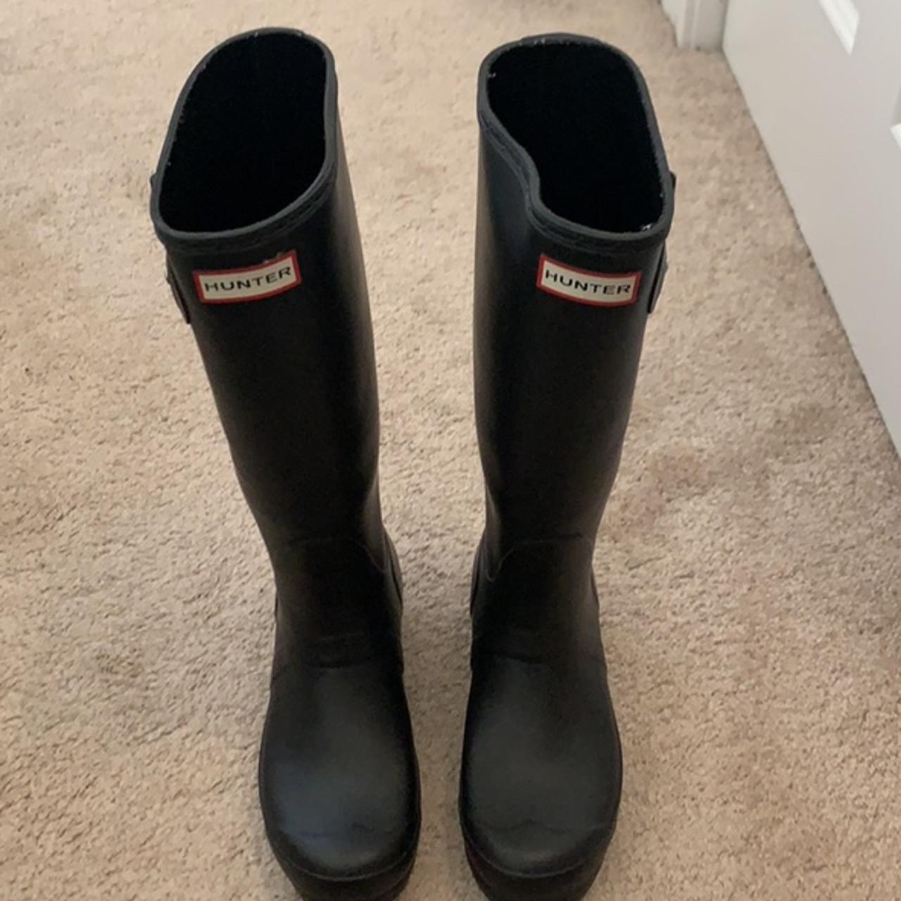 Hunter tall rain boots in perfect condition. Only. Depop