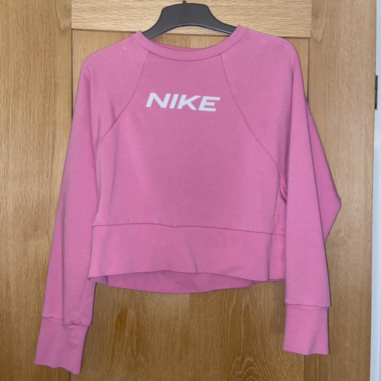 nike pink crop jumper