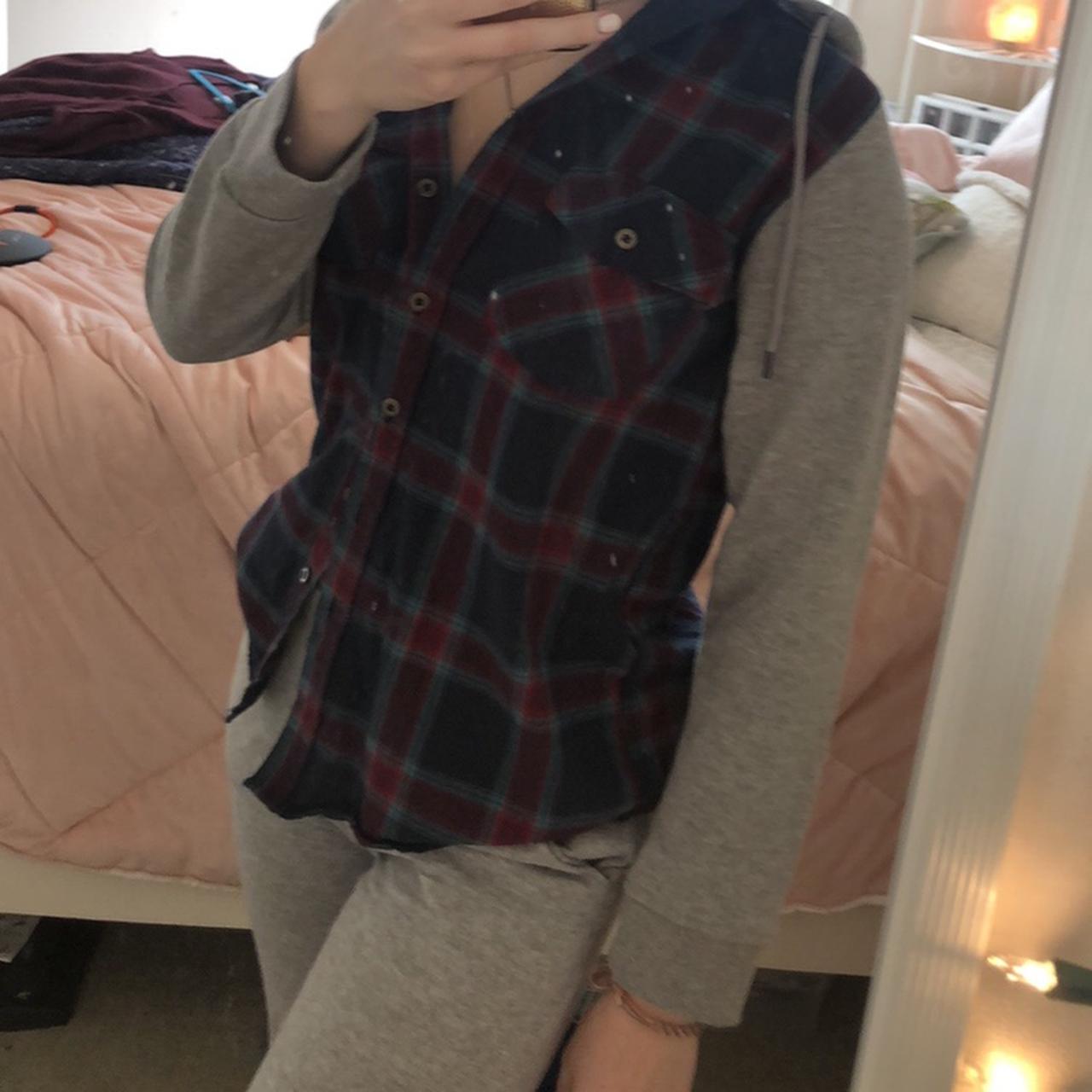 flannel with sweatshirt sleeves