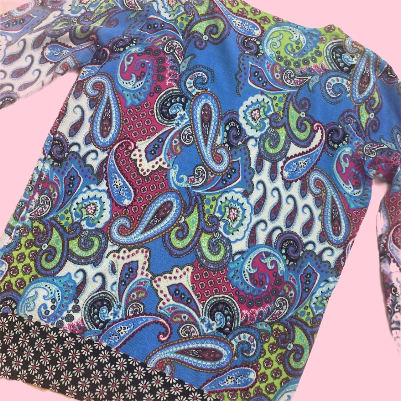 Blue Multicolor Paisley Cardigan 💗 FREE US SHIPPING... - Depop