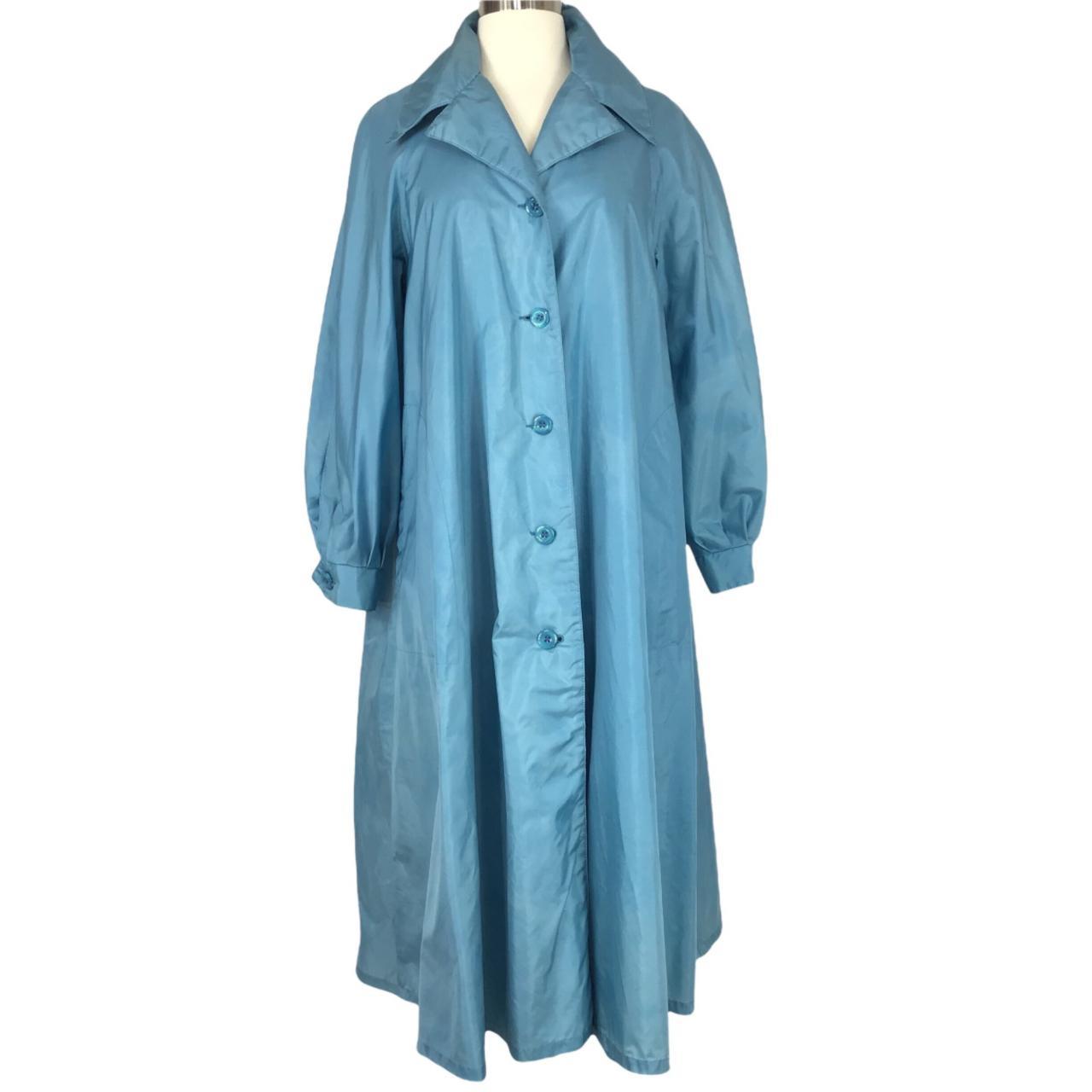 Vintage womens trench coat 12 petite blue 60s 70s... - Depop