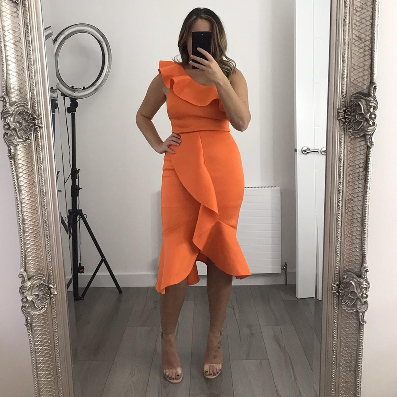 Asos orange scuba dress hotsell