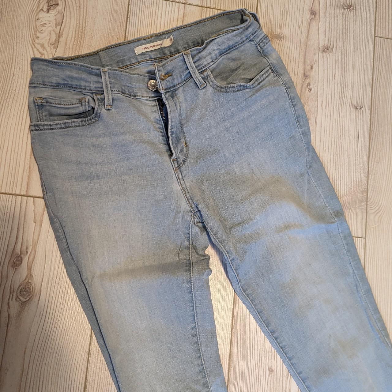 Levi's jeans, worn once. 710 super skinny. Pale... - Depop
